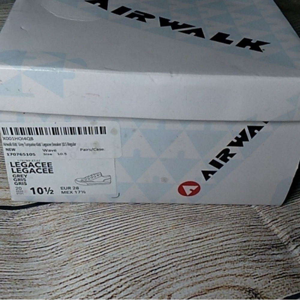 Airwalk Legacee sneakers grey gray white tie laces boy girl neutral toddler 10.5 - Picture 9 of 11